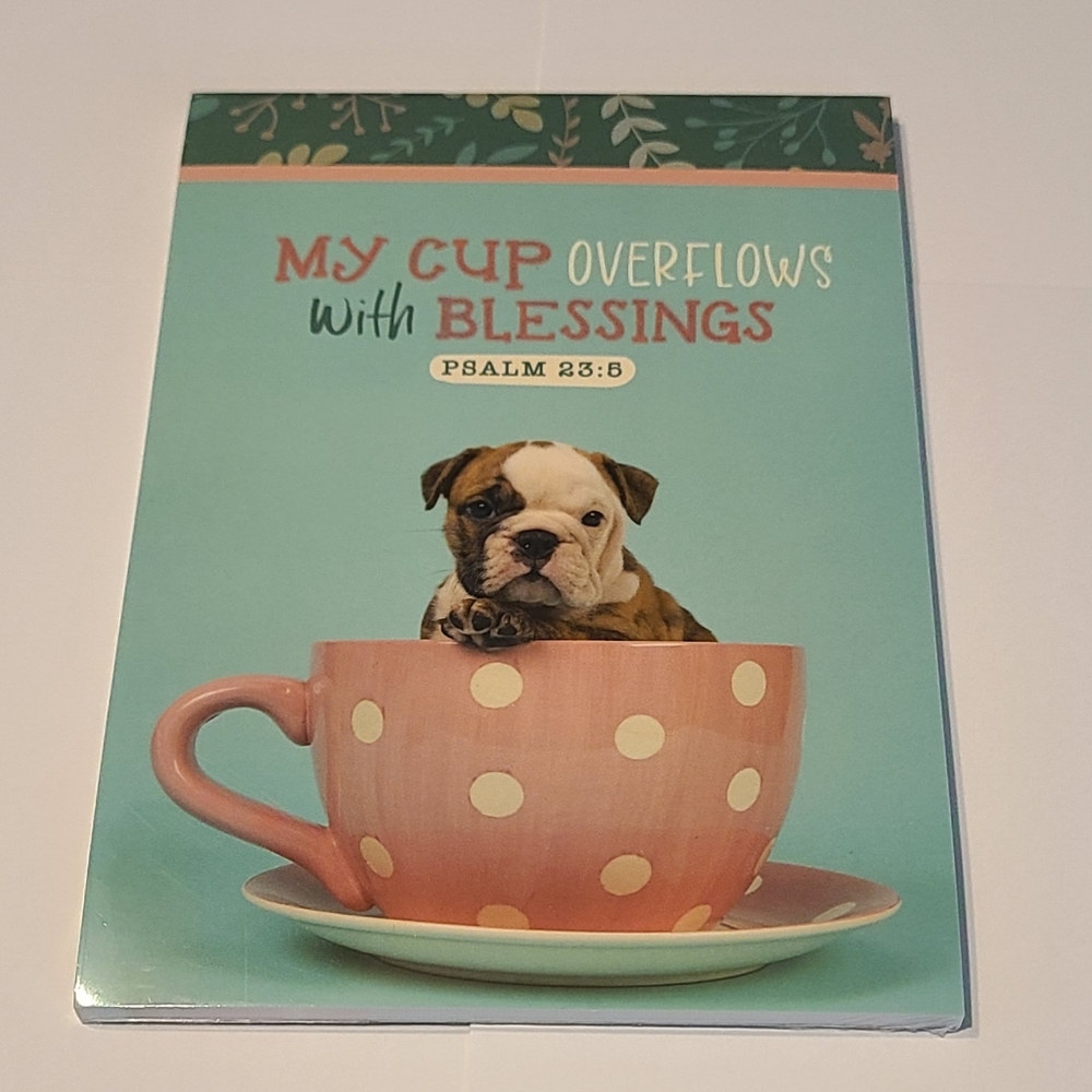 Notepad Dog My Cup Overflows With Blessings Scripture